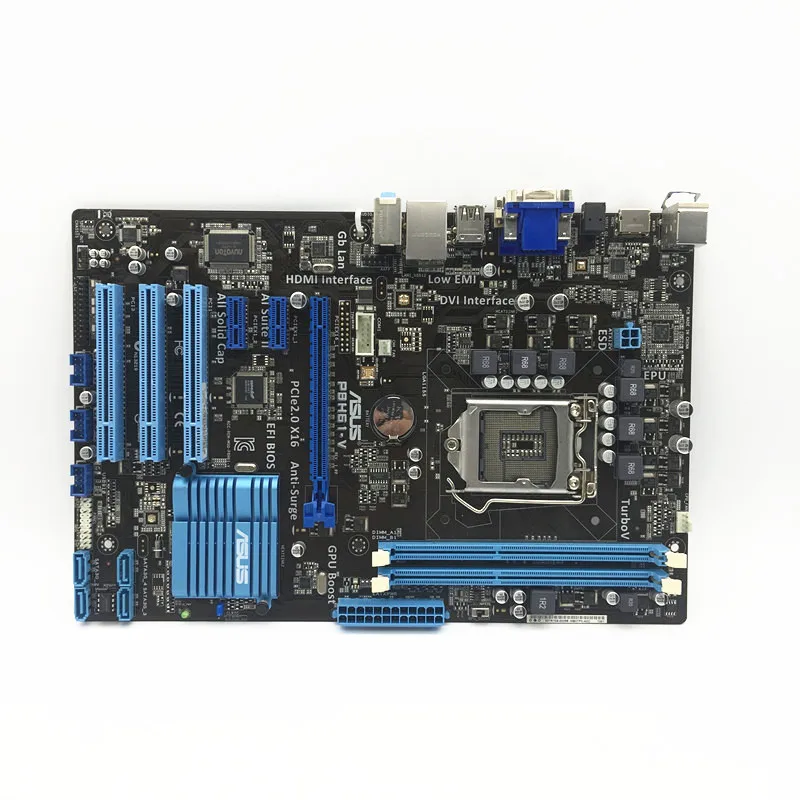 LGA1155 для ASUS 1155 оригинальная б/у настольная H61 материнская плата DDR3 | Компьютеры и