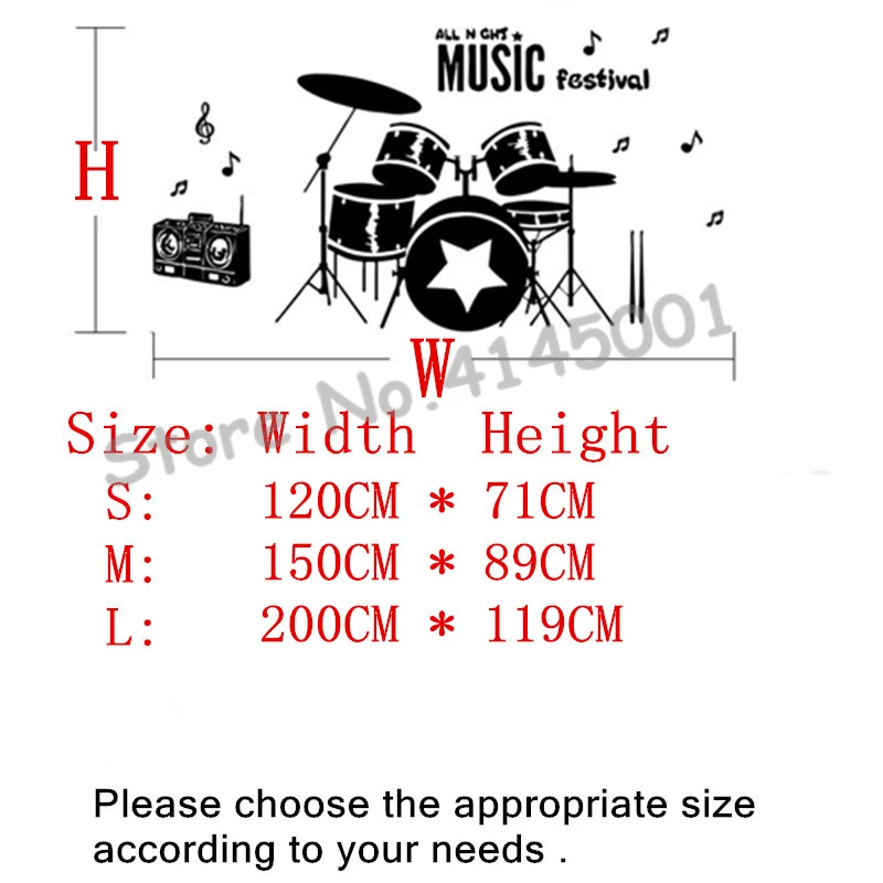 Shelf Drum 3d Acrylic Wall Stickers Children's Room Music Dance Classroom Background Wall Room Decoration Sticker Creative DIY