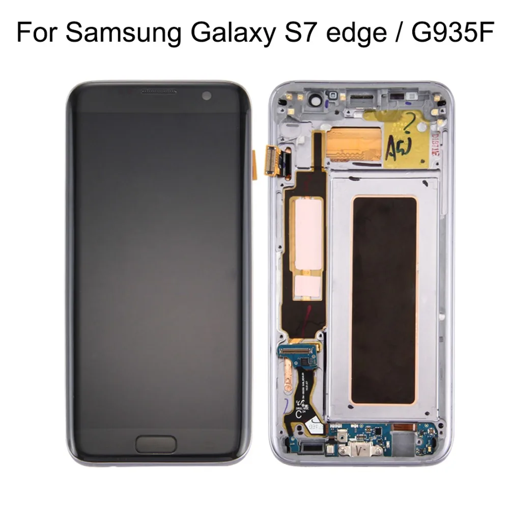 Оригинальный ЖК экран и дигитайзер в сборе для Galaxy S7 Edge / G935F с рамкой платой