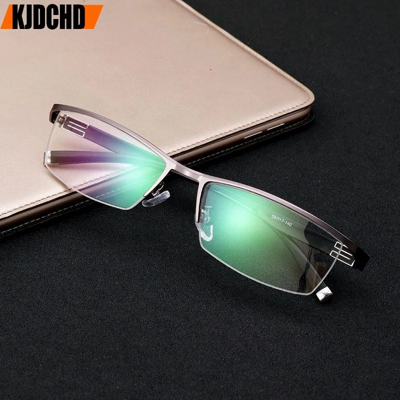 

KJDCHD Glasses Frame Men Ultralight Square Myopia Prescription Eyeglasses 2018 Male Metal Full Optical Frame Eyewear