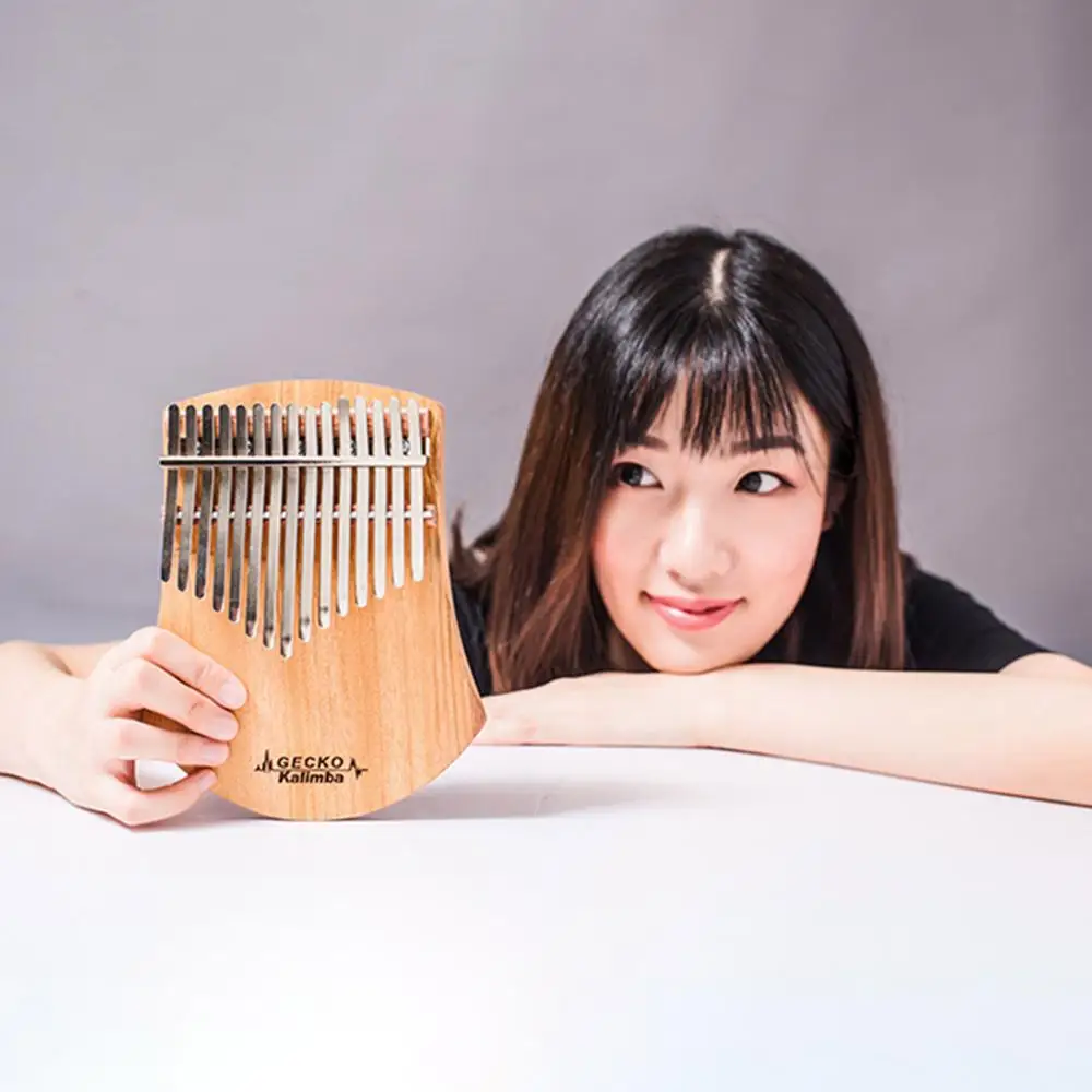 GECKO 17 Key Kalimba Африканский палец большой пианино Mbira камфорвуд с мелодией Молот