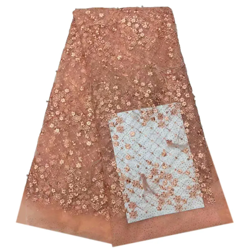 3D Африканский цветок вышитое Тюлевое кружево бисер и перья африканская