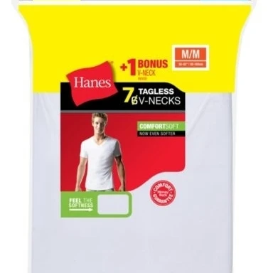 Hanes 43935542856 777VG7 мужская майка с v образным вырезом белая Extra Large 7 Pack|Спортивные топы|