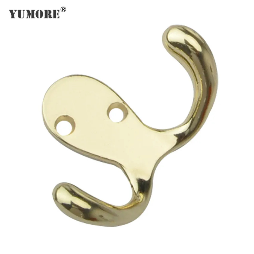 

YUMORE 100 шт. водостойкий прочный настенный крючок-вешалка из цинкового сплава для кухни ванной двойные крючки для пальто