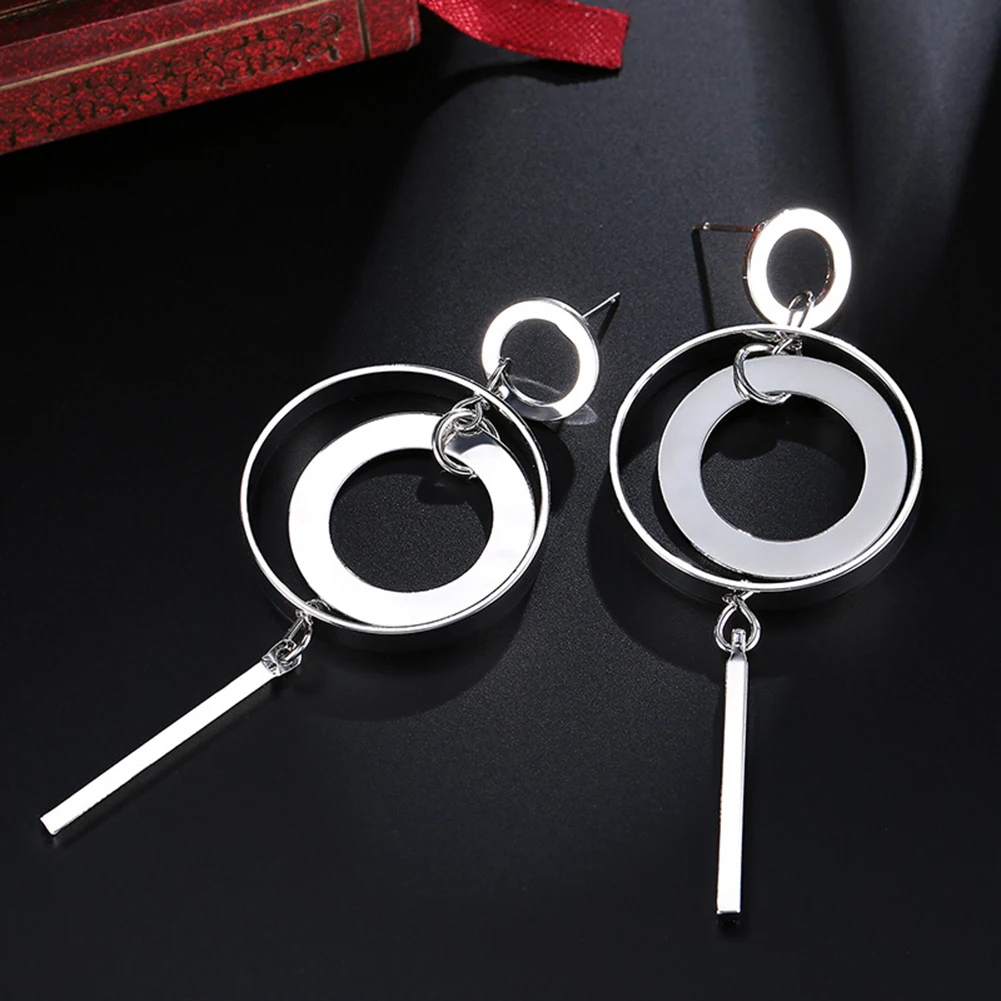 Fashion Women Geometric Circle Dangle Earrings Long Pendant Eardrop Jewelry | Украшения и аксессуары