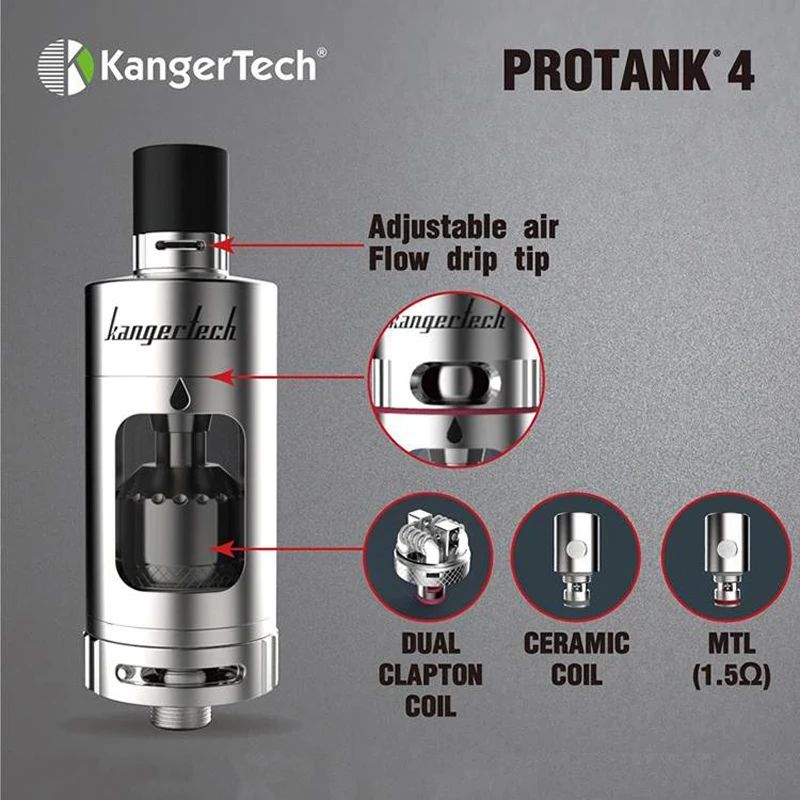 KangerTech PROTANK 4 бак 5 мл Clapton 0 6 Ом катушка с полностью Kanger SSOCC испаритель