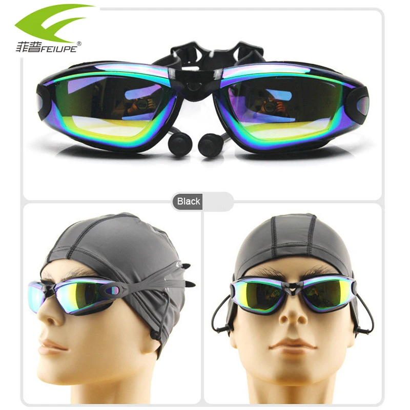 FEIUPE Men Women Swim Glasses Anti Fog UV Protection Eyewear Professional Waterproof Adult Goggles With Earplug D807 | Спорт и