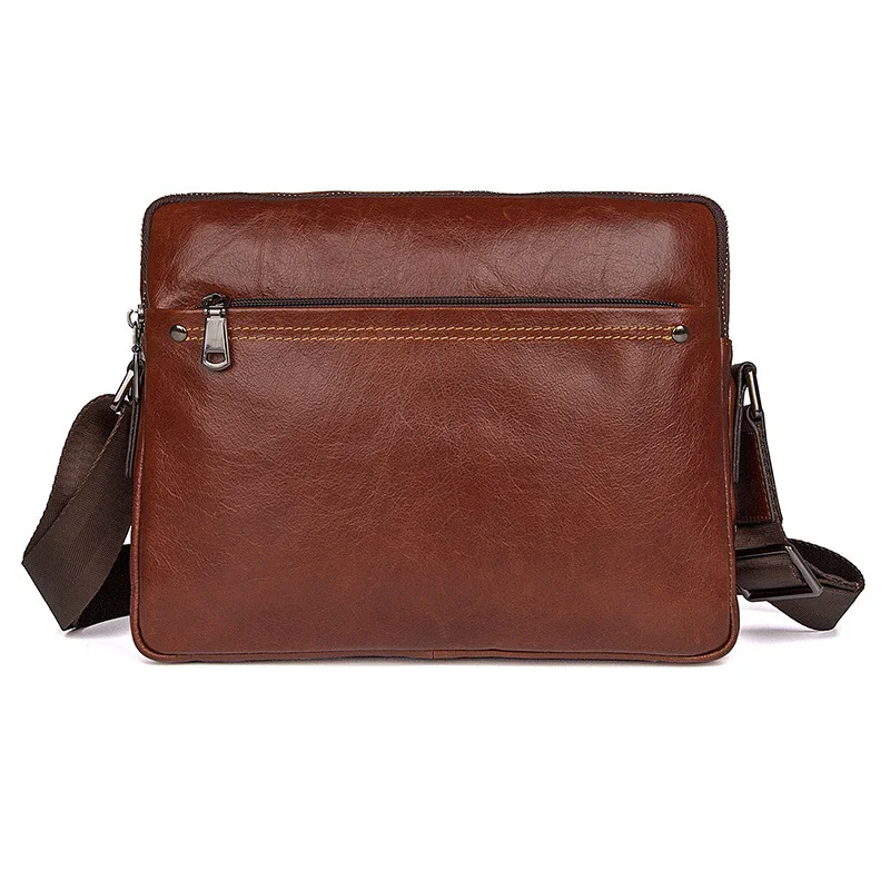 

Messenger Bags Cow Leather Brown Business Casual Ipad Phone Notebook Crossbody Travel Vintage Fashion Shoulder Bags for Men