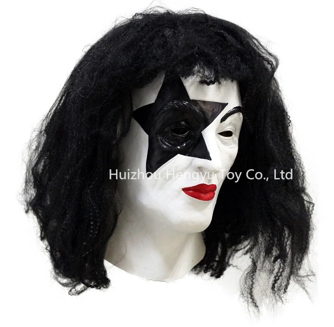 Делюкс поцелуй Пол Стэнли STARCHILD над головой латексная маска с волос Новый|latex mask|the