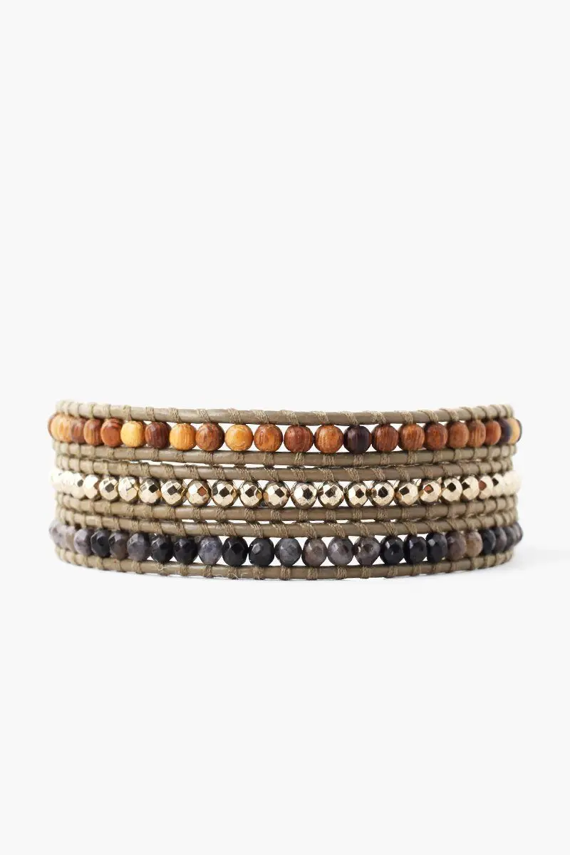 

pink fresh water pearl mix green stone ethniic wrap bracelet new in 2019