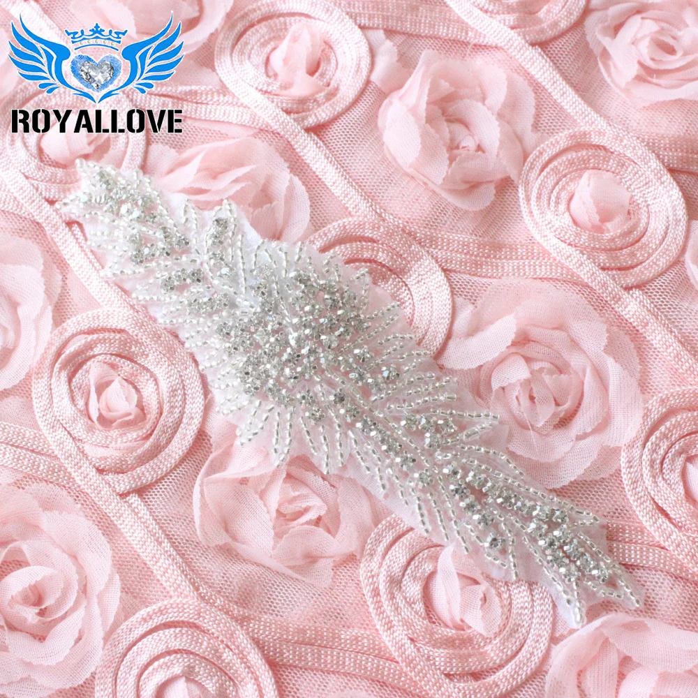 5 шт./лот Royallove iron on bridal вышитый бисером Кристалл Серебряный горный хрусталь