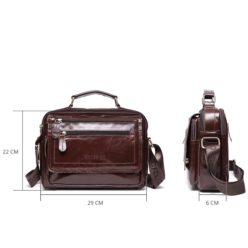 Кожаная сумка CROSSOX в классическом стиле SL423|cross ox|bag genuine leathersmall bag |