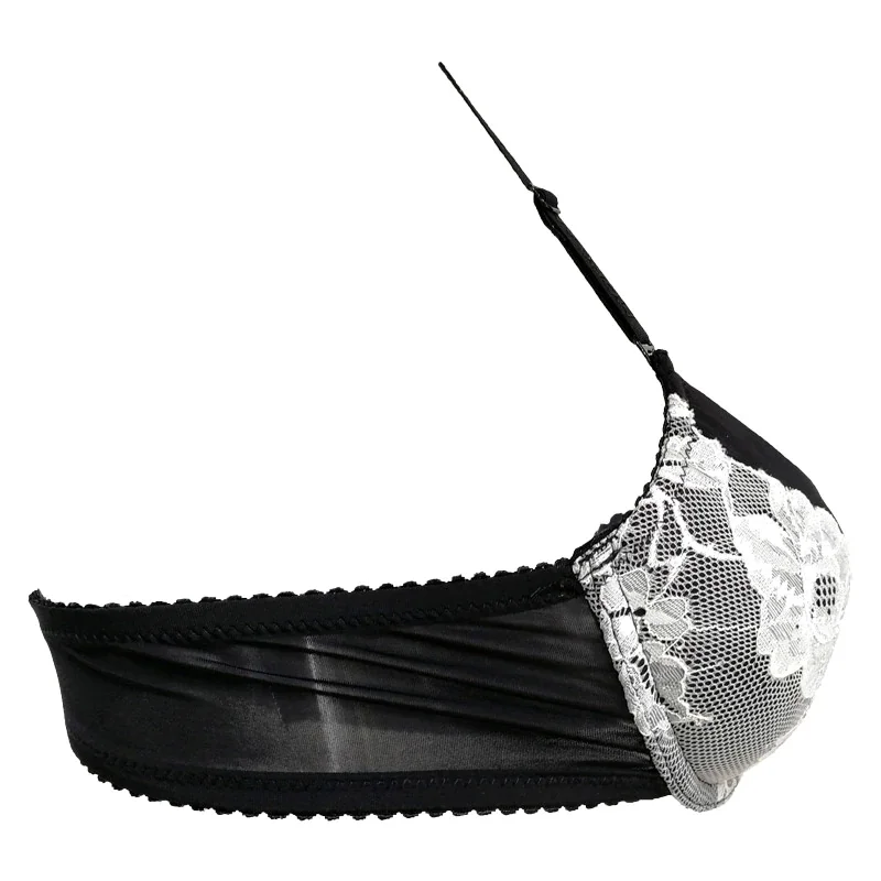 Новый Модный черный белый бюстгальтер с кружевным бантом на косточках удобный