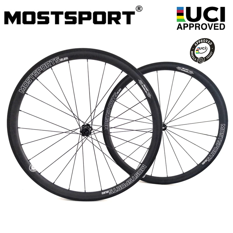 

Клинчерные карбоновые колеса MOSTSPORT 38 мм с прямым тяговым втулкой DT Swiss 350, спицы CX-RAY