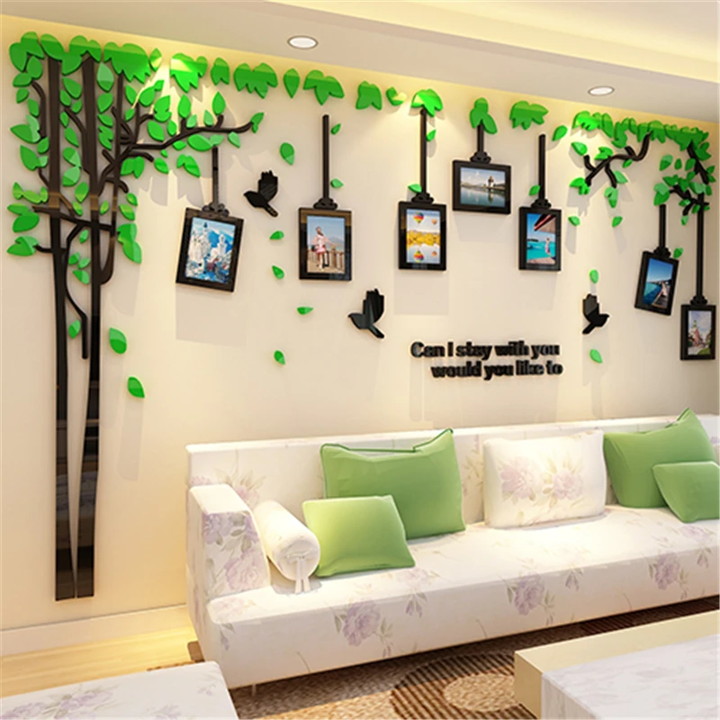 Romantic Tree Three-dimensional Acrylic Wall Stickers Living Room Sofa TV Background 3d Wall Sticker Creative Photo Frame Decor