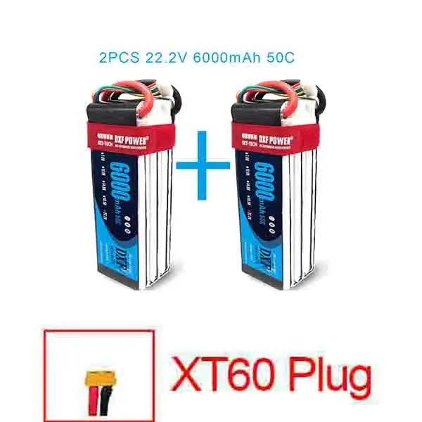 6S6000mah50C-XT60 2 шт. DXF 2S 3S 4S 6S 7,4 V 11,1 V 14,8 V 22,2 V 6000mAh 50C Lipo батарея rex-450 вертолет с фиксированным крылом Квадрокоптер RC автомобиль Лодка - Цвет: 6S6000mah50C-XT60