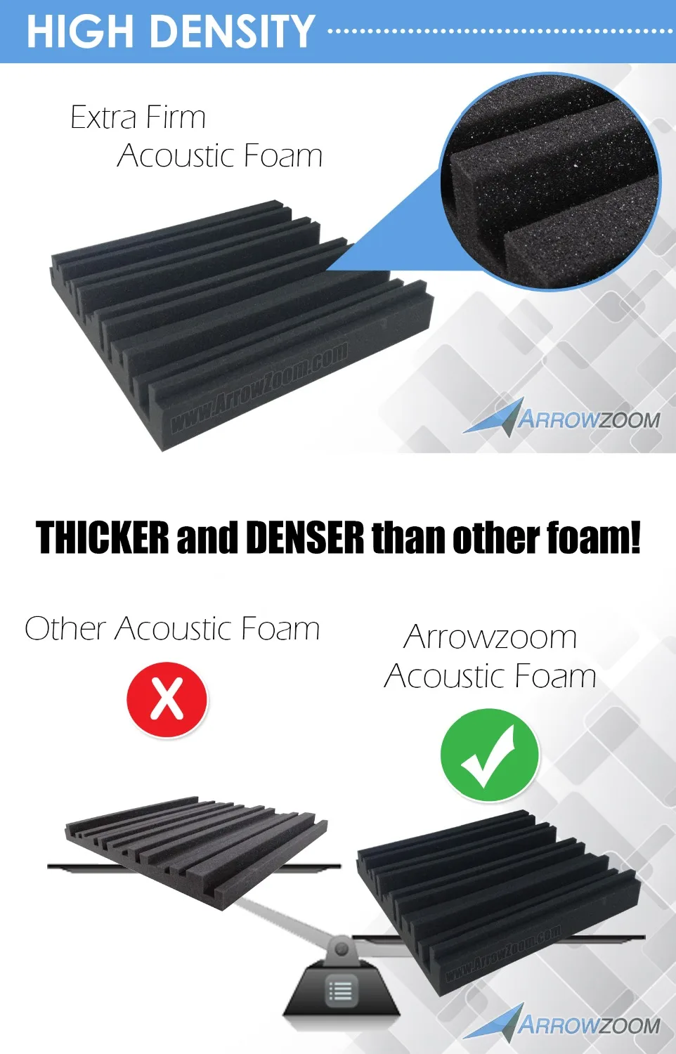 Arrowzoom 6 шт. панель диффузора Metro 11 8x11 8x1 9 дюйма Звукопоглощающая акустическая