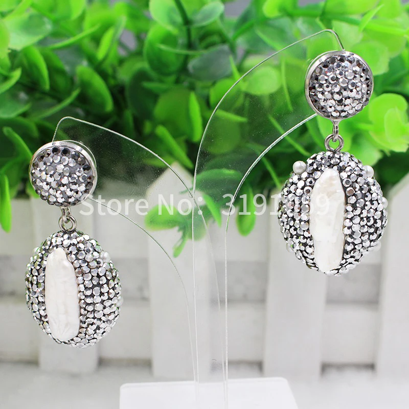 

Серьги с овальным жемчугом, свадебные ювелирные украшения из натурального пресноводного жемчуга, подвески