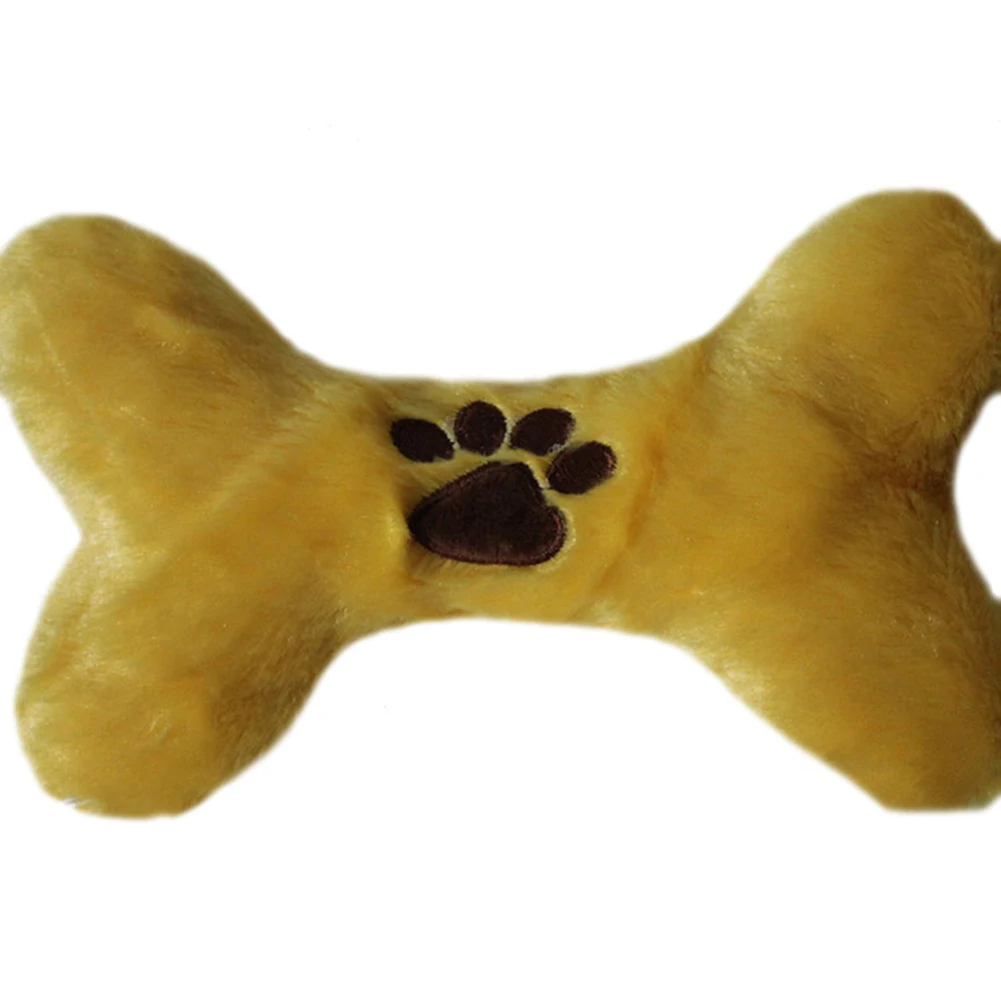 TINGHAO Cute Cartoon Paw Printed Bone Shape Puppy Dog Pet Soft Plush Chewy Playing Toys | Дом и сад