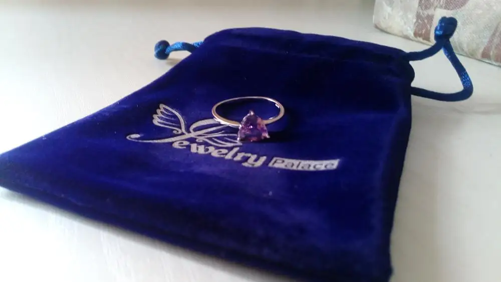 Jewelrypalace трлн 1.1ct Природные Фиолетовый аметист камень пасьянс кольцо стерлингового серебра 925 пробы Красивые ювелирные изделия новая распродажа