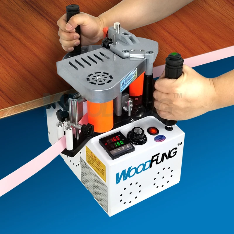 WF102B деревообрабатывающий деревянный ПВХ Портативный Кромкооблицовочный станок, прямой и дуговой формы