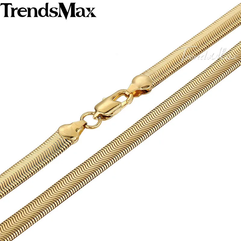 Trendsmax для мужчин's цепочки и ожерелья Золото гибкие змея рыбий скелет цепи