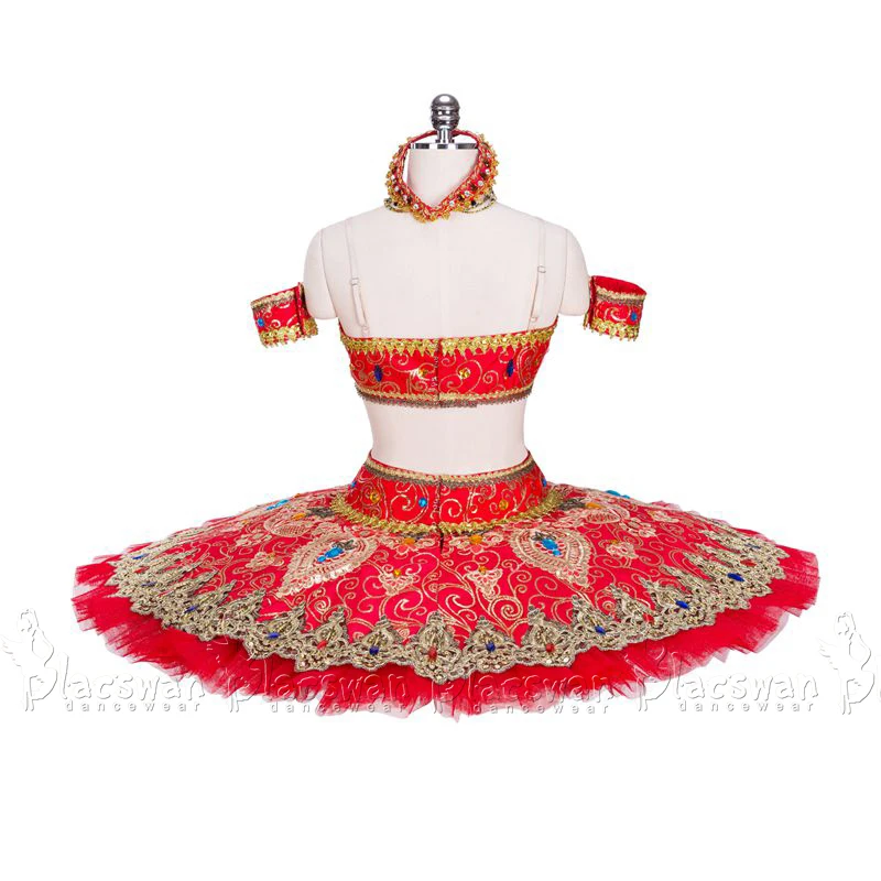 La Bayadere сценический костюм Gamzatti вариационный Профессиональный Балетный пачка BT697 из двух предметов красный платтер пачка Восточный арабский танец