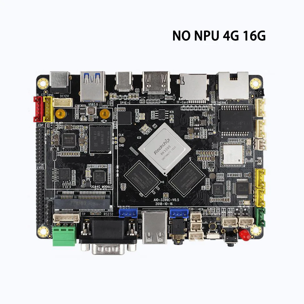 ShenzhenMaker Store AIO-3399C(AI) шестиядерный AI с открытым исходным кодом основная плата - Цвет: NPU 4G 16G