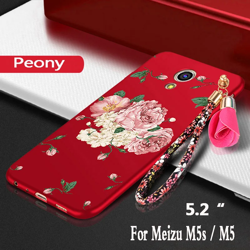 Силиконовый чехол для meizu m5s 5 2 дюйма роскошный защитный пиона мобильный телефон m5