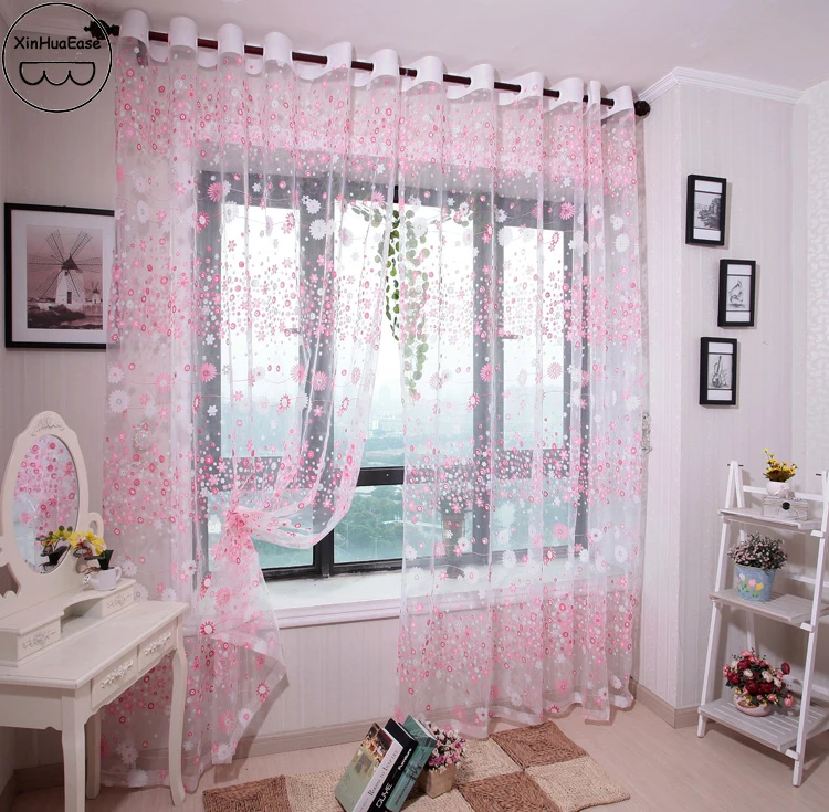 XinHuaEase Flower Rustic Roman Curtain Yarn Customize Finished Products Balcony Vorhang Romantic Sheer Curtains for Window | Дом и сад