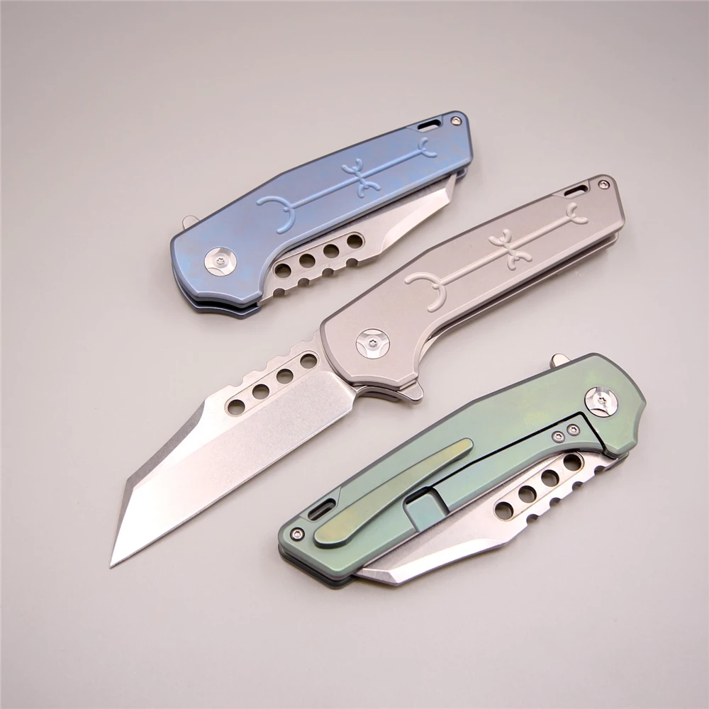 Тотем быстро складывающийся d2 stonewash лезвие титановая матовая ручка охотничьи