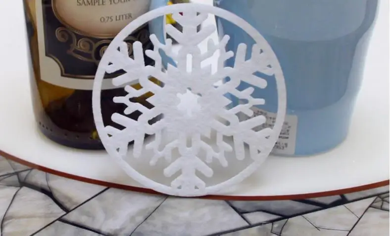10pcs Cup mat Christmas party decoration snowflake cup Felt coasters Non-woven christmas decorations for home | Дом и сад