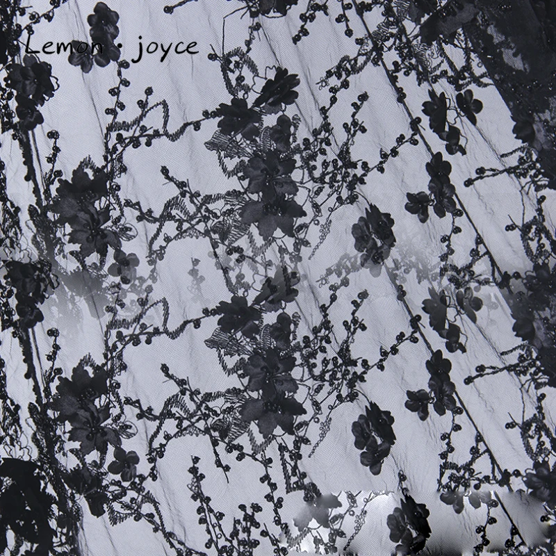 Кружевное платье с аппликацией вышитое бисером цветами 100% ручная работа для