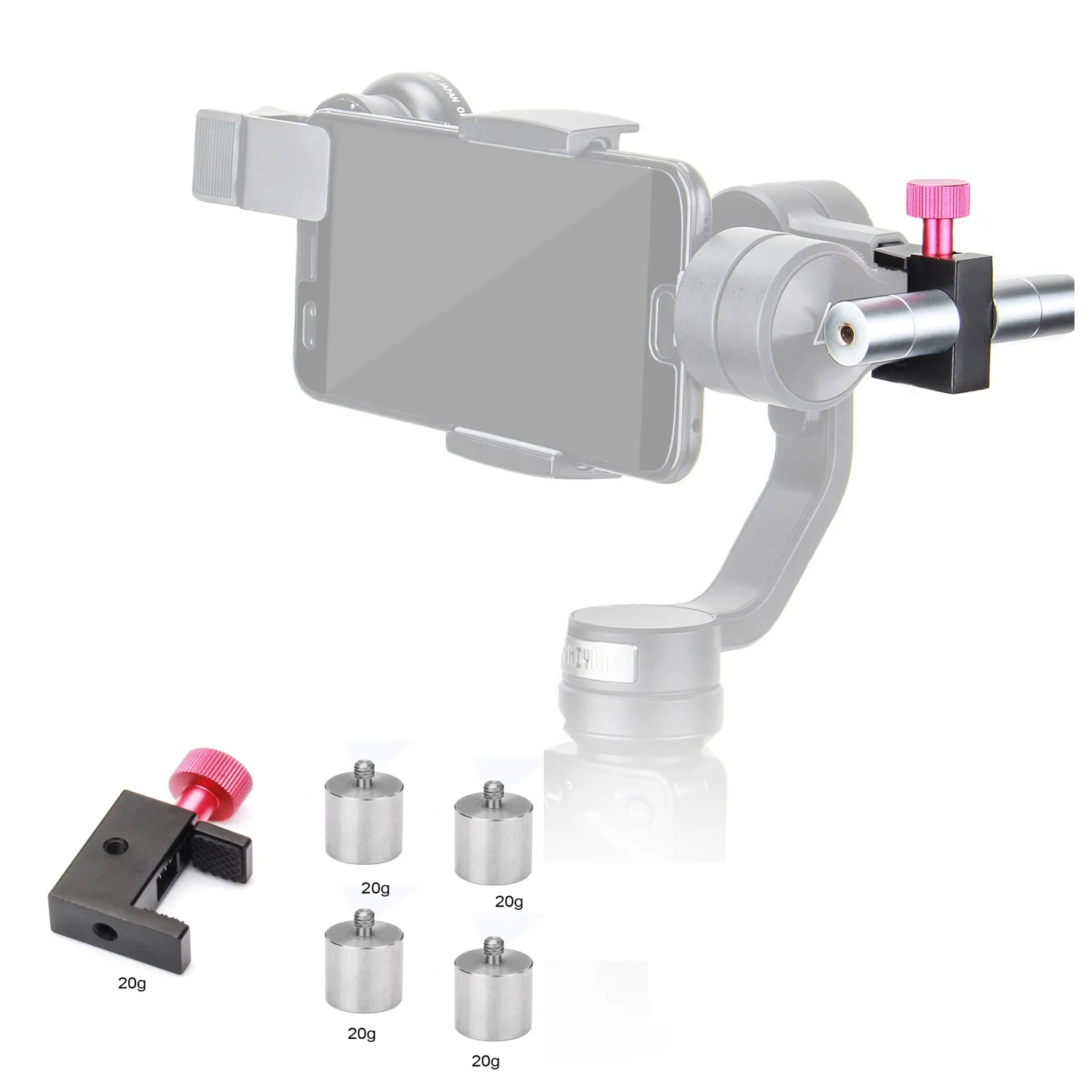 Золотой Zhiyun Smooth 4 аксессуары адаптер для холодного башмака кольцо микрофон 100 г противовес и 2 в 1 адаптер для iPhone - Цвет: Золотой