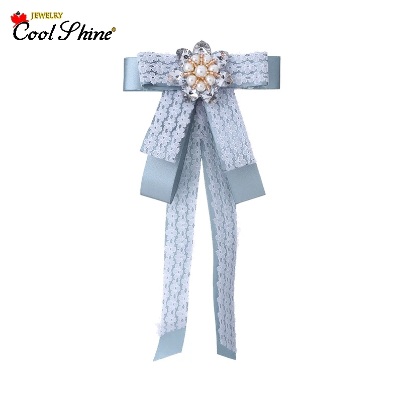 New Fashion Lace Fabric Big Flower Rhinestone Bow-knot Brooch for Women Luxurious Hand Made Jewelry Accessories Wholesale | Украшения и