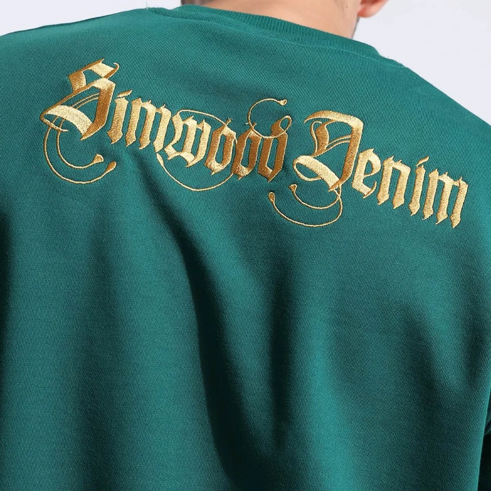 SIMWOOD Новый повседневные толстовки для мужчин письмо вышитые 100% хлопок модные