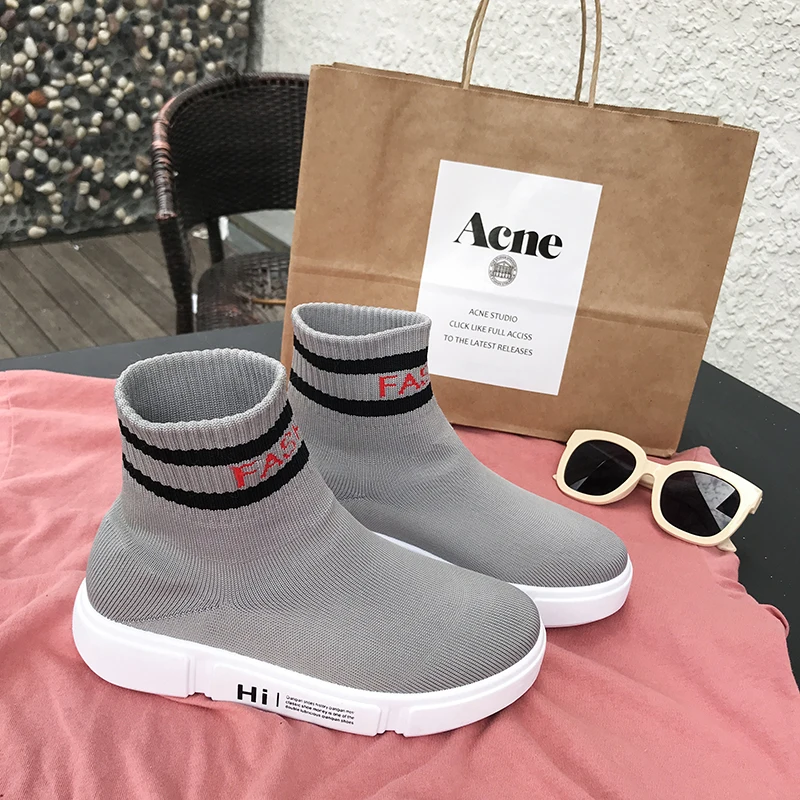 LUONTNOR High Ankle Women Running Sneakers 2018 New Arrival Athletic Sock Shoes Females Outdoor Walking Zapatillas Mujer | Спорт и