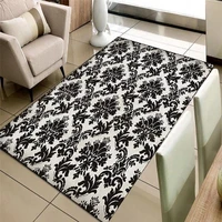 else gray black vintage ottoman damask turkish 3d print non slip microfiber living room decorative modern washable area rug mat
