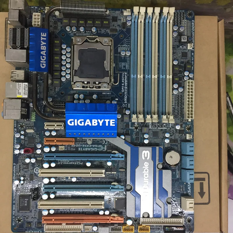 Оригинальная материнская плата Gigabyte для настольного пк с поддержкой L5639 L5520 1366 pin
