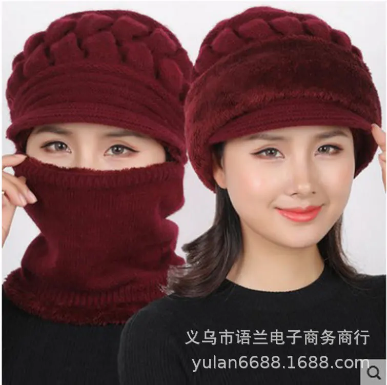 Новые подходящие шапки, закрывающие шею осенне-зимние женские модные теплые шерстяные вязаные шапки для студентов, шапка для холодной погоды, комплекты шапочки