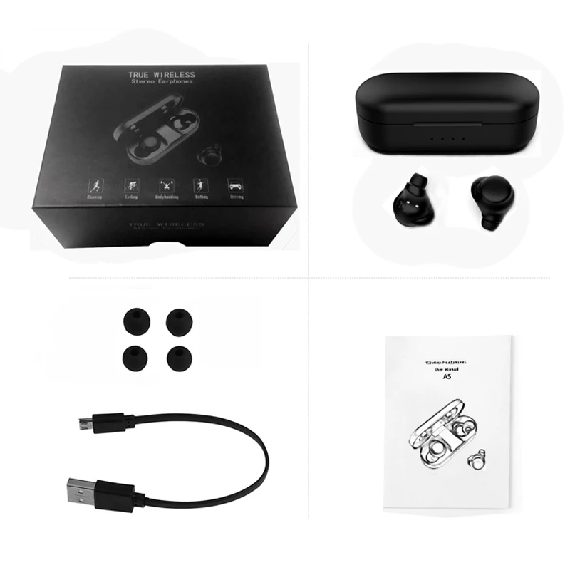 HESTIA Bluetooth 5.0 Wireless Earphone TWS Sport Headphones Handsfree Ear Phones Earbuds Headset Earbud Earphones Case For Phone |