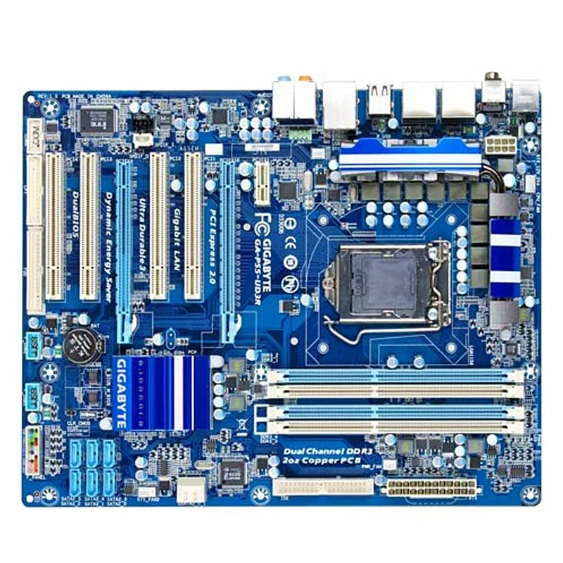 Для Gigabyte GA P55 UD3R оригинальная б/у материнская плата для настольного компьютера LGA
