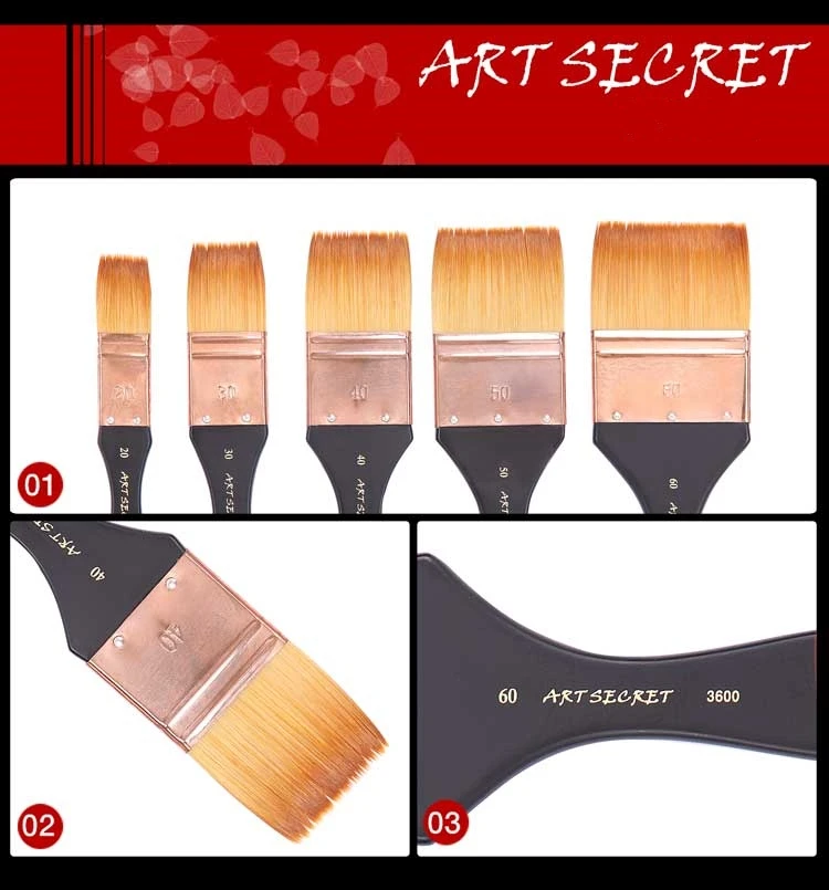 ArtSecret кисть для рисования 3600F 1 шт. корейский импорт синтетических волос Оловянная