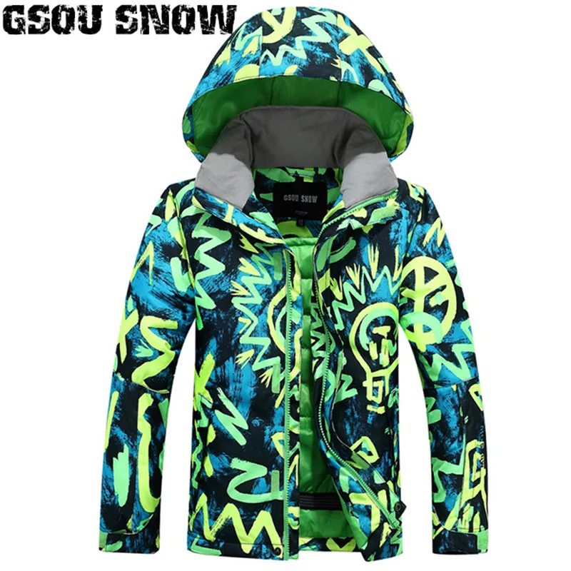 2019 GSOU зимняя Лыжная куртка для мальчиков сноуборда ветрозащитная