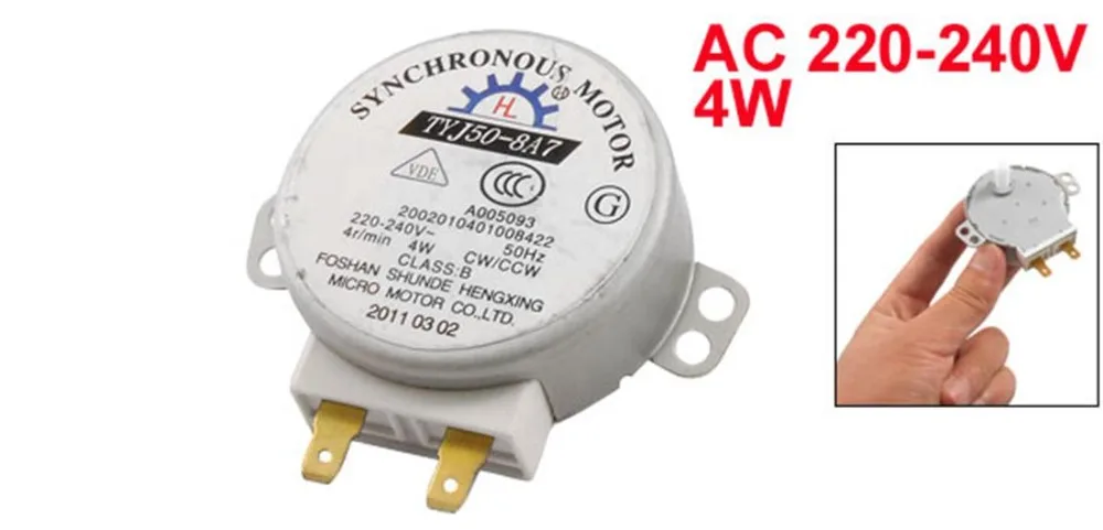 UXCELL Ac 220 240 В 4 Вт об/мин Микро Синхронный Мотор для микроволновой печи вентилятора