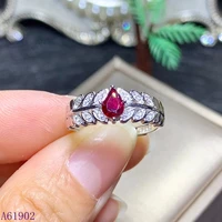 kjjeaxcmy boutique jewelryar 925 sterling silver inlaid natural ruby female luxury ring support test