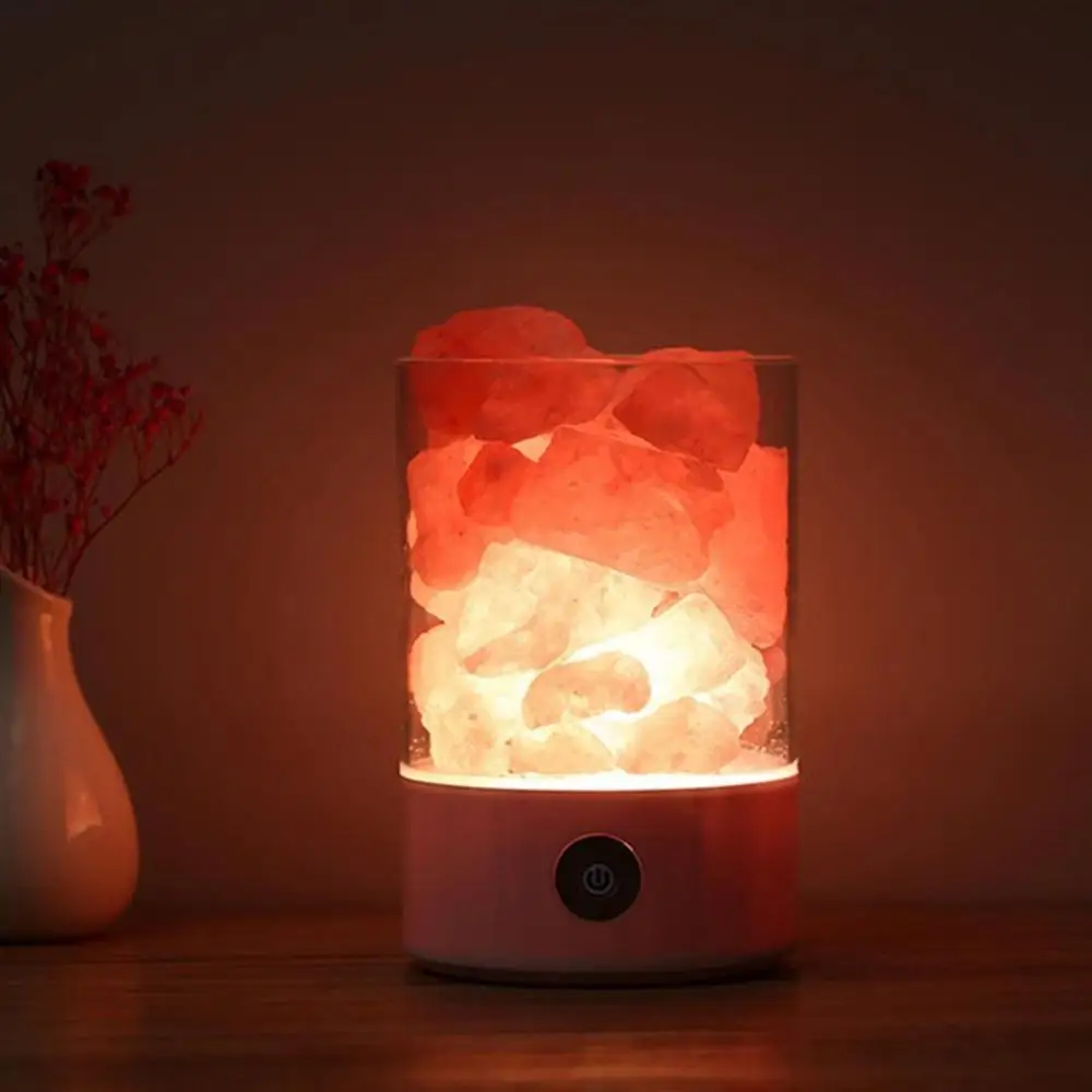 Натуральная лампа-камень USB перезаряжаемая кристальная соляная лампа ионизатор