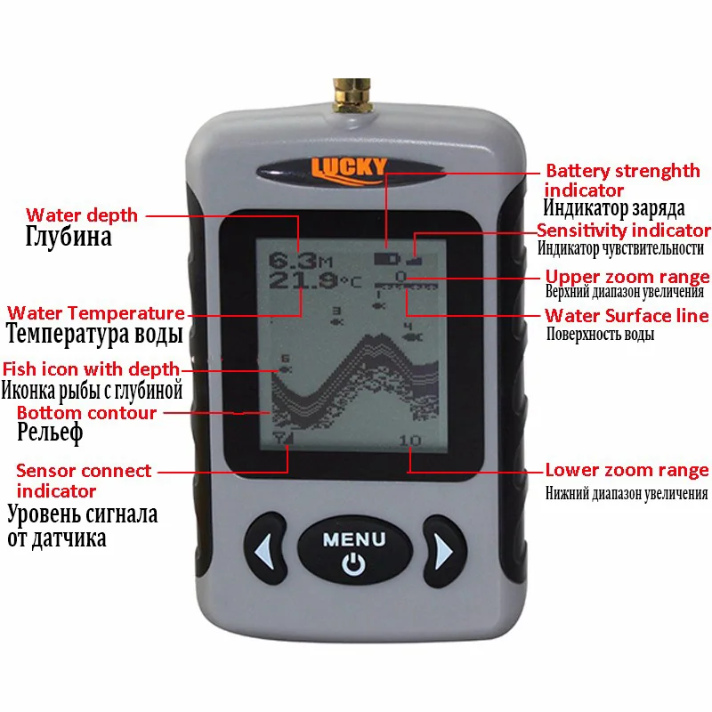FFW718 Lucky беспроводной эхолот для рыбалки lucky fish finder sonar for fishing эхолоты fishfinder лаки
