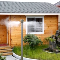 s192 fog misting system of 2 2m stainless steel mist stand with nozzles and tubing for garden cooling system