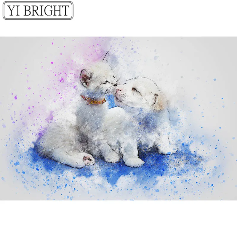 

DIY 3D Diamond mosaic Full Round Diamond painting Full Square Diamond embroidery Cross stitch Art painted cat and dog